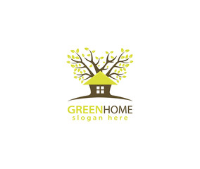 Green house home logo 