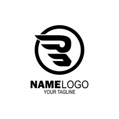Obraz premium initial Letter R logo design. wing shape logo. can be used for company logos. vector