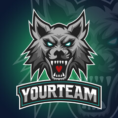 Modern Illustration Vector wolf logo for team esport