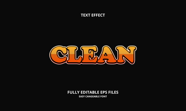 Editable text effect clean title style
