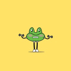 cute frog cartoon mascot