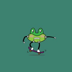 cute frog cartoon mascot
