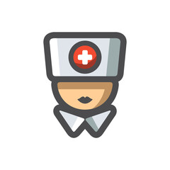 Nurse female Doctor Vector icon Cartoon illustration.