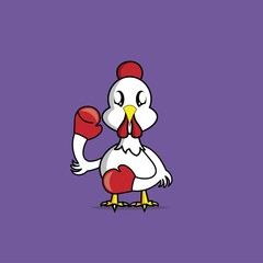 cute chicken cartoon mascot 