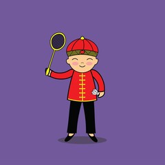 cute chinese cartoon mascot 