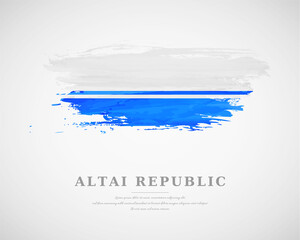 Happy national day of Altai Republic with artistic watercolor country flag background