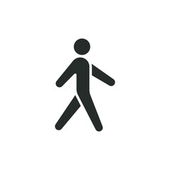 Walk glyph icon. Simple solid style. Pedestrian, man, pictogram, human, side, walkway concept symbol. Vector illustration isolated on white background. EPS 10.
