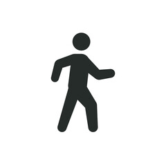 Walk glyph icon. Simple solid style. Pedestrian, man, pictogram, human, side, walkway concept symbol. Vector illustration isolated on white background. EPS 10.