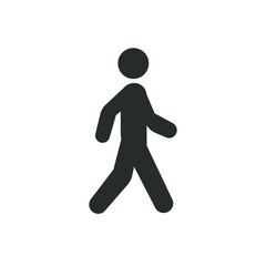 Walk glyph icon. Simple solid style. Pedestrian, man, pictogram, human, side, walkway concept symbol. Vector illustration isolated on white background. EPS 10.