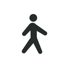 Walk glyph icon. Simple solid style. Pedestrian, man, pictogram, human, side, walkway concept symbol. Vector illustration isolated on white background. EPS 10.