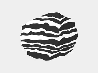 Gneiss stone specimen illustration. Metamorphic rock sample.
