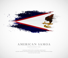 Abstract watercolor brush stroke flag for independence day of American Samoa