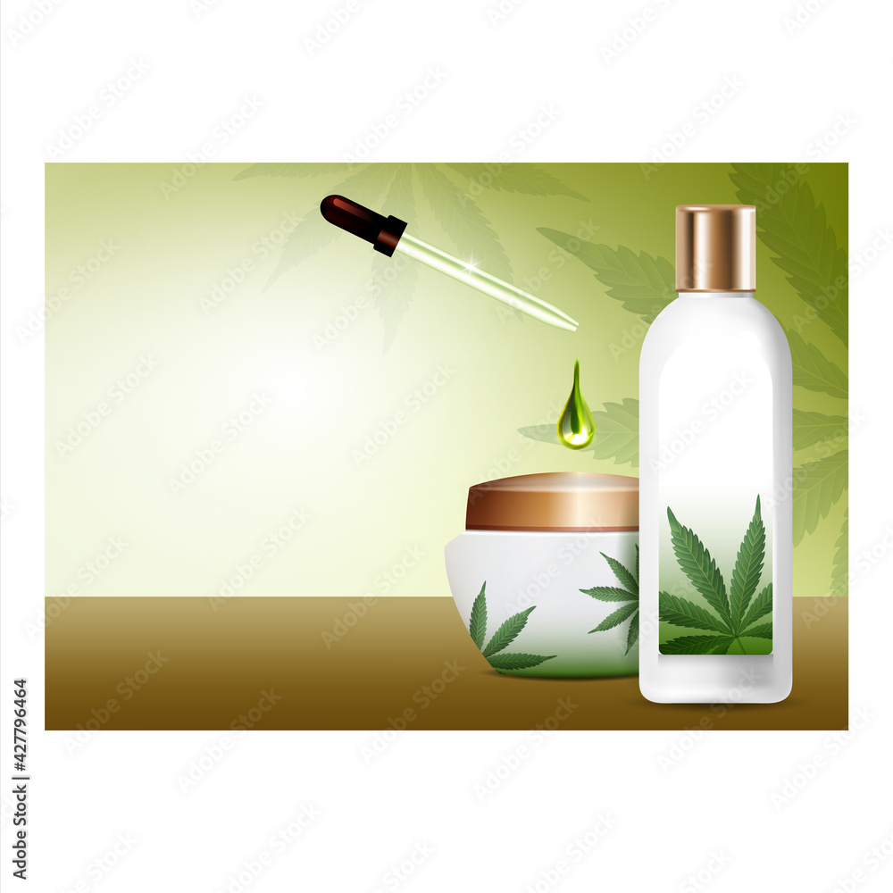 Sticker herbal conditioner creative promo poster vector. herbal conditioner and hair mask blank bottle and c