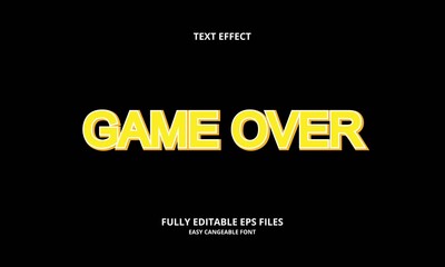 Editable text effect game over title style