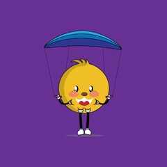 cute chicks cartoon mascot vector