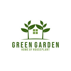 home garden design logo template vector illustration