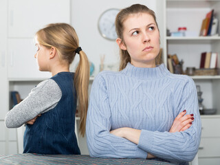 Mother and daughter take offense. High quality photo