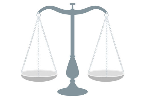 グレーの天秤ばかりのイラスト シルエット裁判司法弁護士イメージ Stock Vector Adobe Stock