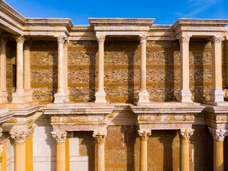 Architectural elements of antique bath gymnasium complex of Sardis. Turkish historical and cultural monument in Manisa Province