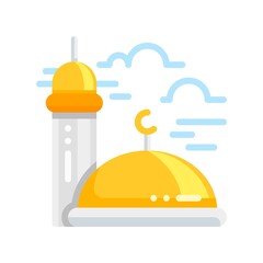 Islamic mosque icon in flat style isolated on white background. vector illustration from religion collection. EPS 10
