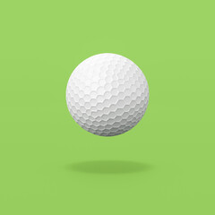 Golf Ball on Green Background