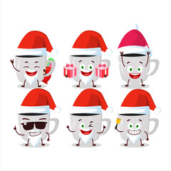 Santa Claus emoticons with coffee cartoon character