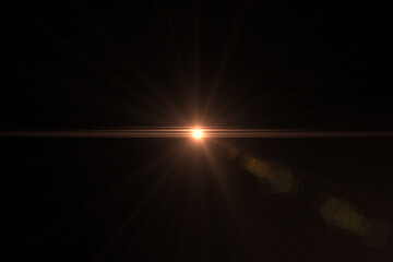 Obraz premium Natural, lens flare on the black background