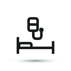 Hospital bed icon vector medical element for trendy design. Simple pictogram for mobile concept and web apps. Vector line medicine dropper icon isolated on a white background.