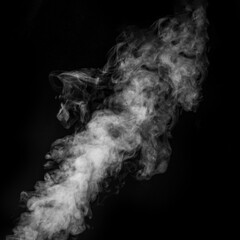 Figured smoke on a dark background, Diagonal position, square frame. Abstract background, design element