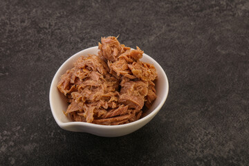 Canned tuna fillet for salad