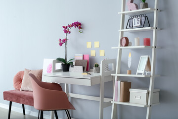 Stylish interior with modern workplace