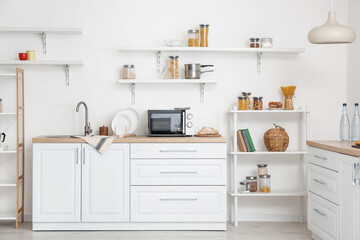 Stylish interior of modern kitchen