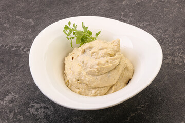 Vegan food - hummus with olive oil