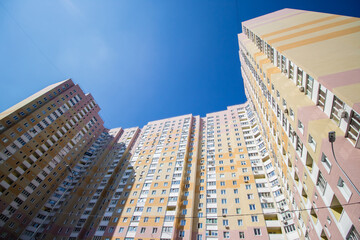 Cramped courtyards near high-rise buildings.	