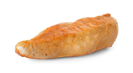 Tasty roasted chicken fillet on white background
