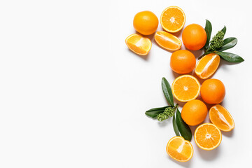 Sweet oranges on white background