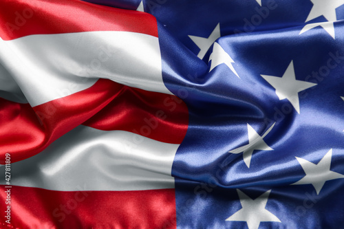 USA flag as background, closeup