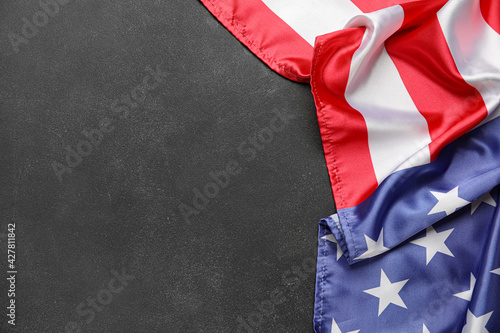 USA flag on dark background