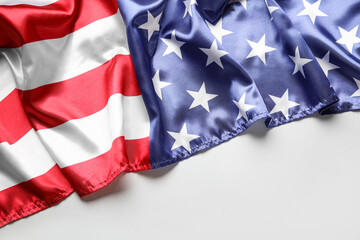 USA flag on light background