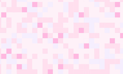 Abstract square pixel mosaic pink background geometric seamless pattern in pastel colors. 8 bit