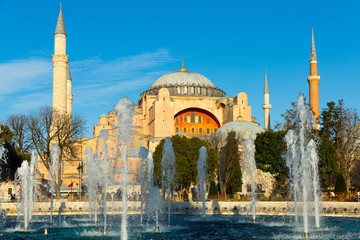 Hagia Sophia or Ayasofya in summer, Sultanahmet district, Istanbul, Turkey