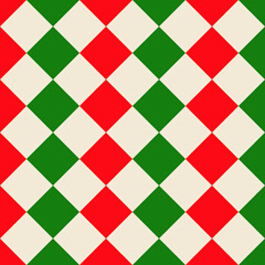 Argyle seamless Christmas pattern - made of repeat red, green, and beige diamonds. Made in the traditional Scandinavian style of hand drawing. Used as a print for fabric, wrapping paper.