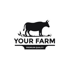 Vintage rustic farm Cattle Angus Beef design inspiration