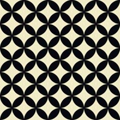 Seamless abstract intersecting circle shape vector pattern.