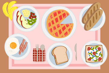Lunch Time Background Vector