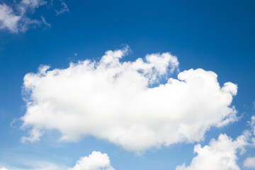 Blue sky background with clouds in summer 
