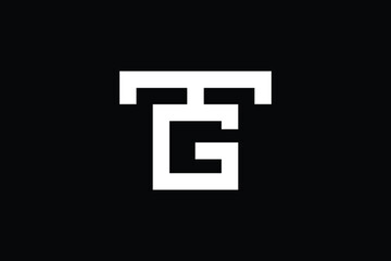 Obraz premium Creative Innovative Initial TG logo and GT logo. TG Letter Minimal luxury Monogram. GT Professional initial design. Premium Business typeface. Alphabet symbol and sign.