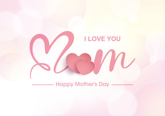 Happy Mother's Day poster and banner template. Vector illustration for greeting card, women's day, shop, invitation, discount, sale, flyer, decoration.