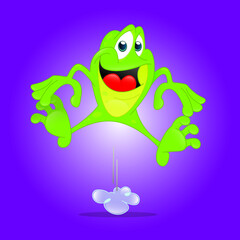 Jumping frog cartoon