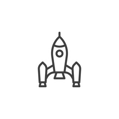 Spacecraft shuttle line icon